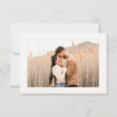 Elegant Script Zwart Wit Ivoor Fotobruiloft RSVP Kaartje (Achterkant)