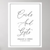 Elegant script zwart-wit Kaarten & Geschenken teke Poster (Voorkant)