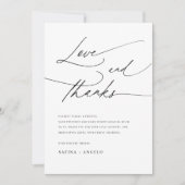 Elegant Script Zwart-wit Klassieke bruiloft Bedankkaart (Voorkant)