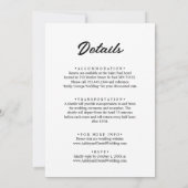 Elegant Script Zwart-wit Klassieke bruiloft Kaart (Achterkant)