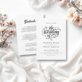 Elegant Script Zwart-wit Klassieke bruiloft Kaart