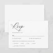 Elegant Script Zwart-wit Klassieke bruiloft RSVP Kaartje (Voorkant / Achterkant)