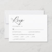 Elegant Script Zwart-wit Klassieke bruiloft