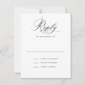 Elegant Script Zwart-wit Klassieke bruiloft RSVP Kaartje (Voorkant)