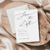 Elegant Script Zwart-wit Klassieke bruiloft Save The Date