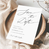 Elegant Script Zwart-wit Klassieke bruiloft Save The Date