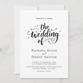 Elegant Script Zwart-wit Moderne bruiloft Kaart (Voorkant)