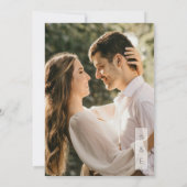 Elegant Script Zwart & Wit Overlay Fotobruiloft Kaart (Achterkant)