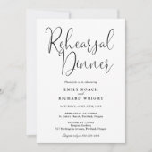 Elegant script zwart-wit proef diner kaart (Voorkant)