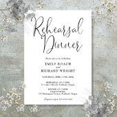 Elegant script zwart-wit proef diner kaart