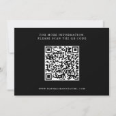 Elegant Script Zwart-wit QR Code Bruiloft Save The Date (Achterkant)
