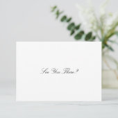 Elegant Script Zwart & Wit QR Code Wedding RSVP Kaartje (Staand voorkant)