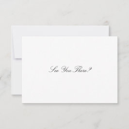 Elegant Script Zwart & Wit QR Code Wedding RSVP Kaartje