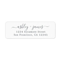 Elegant Script Zwart Wit Retouradres Label