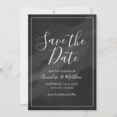 Elegant Script Zwart Wit Save the Date Wedding Kaart (Voorkant)