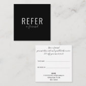 Elegant script zwart-wit zaken aanbevelingskaartje (Voorkant / Achterkant)