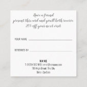 Elegant script zwart-wit zaken aanbevelingskaartje (Achterkant)