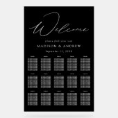 Elegant Script zwart-wit zitschema Acryl Bord (Voorkant)