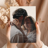 Elegant script | Zwarte foto Traditioneel bruiloft Kaart