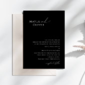 Elegant script | Zwarte traditionele bruiloft Kaart