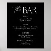 Elegant Script Zwarte Trouwbalk Poster (Voorkant)