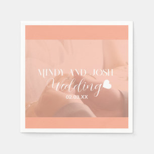 Elegant script zwevend hart foto servet
