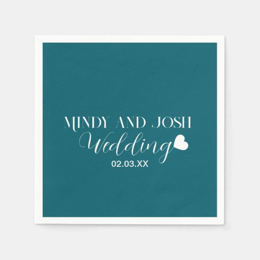 Elegant script zwevend hart servet (Voorkant)