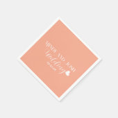 Elegant script zwevend hart servet (Hoek)
