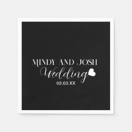 Elegant script zwevend hart servet