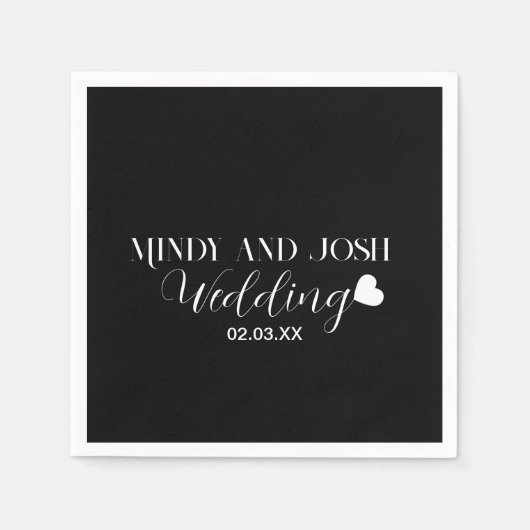 Elegant script zwevend hart servet (Voorkant)