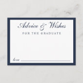 Elegant scriptadvies wenst blauw goud Afstuderen Informatiekaartje (Voorkant)