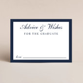 Elegant scriptadvies wenst blauw goud Afstuderen Informatiekaartje