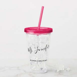 Elegant Scripted Dance Teacher Acryl Drinkbeker