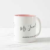 Elegant Scripted Dance Teacher Tweekleurige Koffiemok (Voorkant rechts)