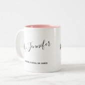 Elegant Scripted Dance Teacher Tweekleurige Koffiemok (Voorkant links)