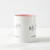 Elegant Scripted Dance Teacher Tweekleurige Koffiemok (Center)