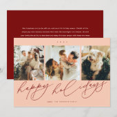 Elegant scripted Happiest Feestdagen 3 Familiefoto Feestdagenkaart (Voorkant / Achterkant)