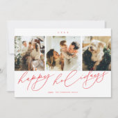 Elegant scripted Happiest Feestdagen 3 Familiefoto Feestdagenkaart (Voorkant)