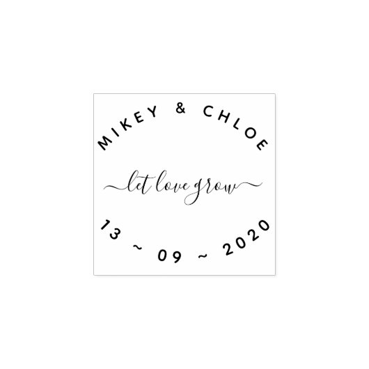 Elegant Scripted Laat Liefde Grow Bruiloft Stamp Rubberstempel (Afrduk)