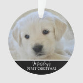 Elegant Scripted Pet's First Christmas Ornament (voorkant)