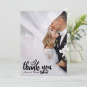 Elegant Scripted Wedding Thank You Card W Note Bedankkaart (Staand voorkant)