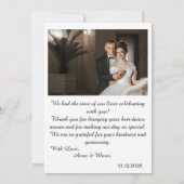 Elegant Scripted Wedding Thank You Card W Note Bedankkaart (Achterkant)