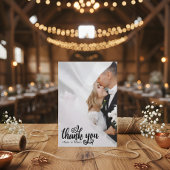 Elegant Scripted Wedding Thank You Card W Note Bedankkaart