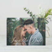 Elegant scriptfoto save the date (Staand voorkant)