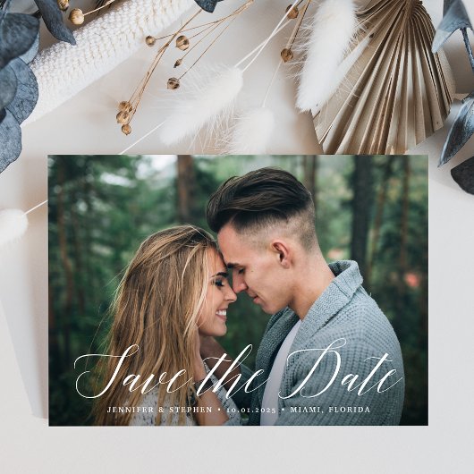 Elegant scriptfoto save the date