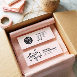 Elegant scripthandschrift bedankt u voor de zwarte mini visitekaartjes
