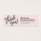 Elegant scripthandschrift bedankt u voor de zwarte mini visitekaartjes (Voorkant)