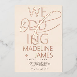 ELEGANT Scripting Rustic Tan Wedding Folie Uitnodiging
