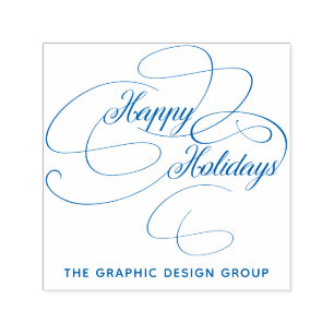 Elegant scriptkalligrafie prettige feestdagen  zelfinktende stempel