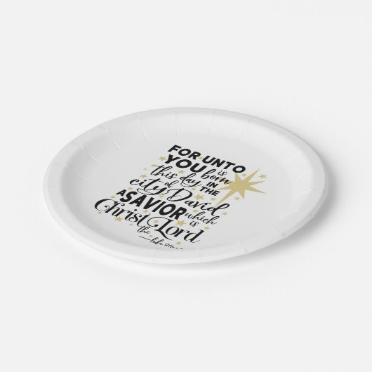 Elegant Scriptkerstgeboorte Christus Luke 2 Papieren Bordje (Gekanteld)